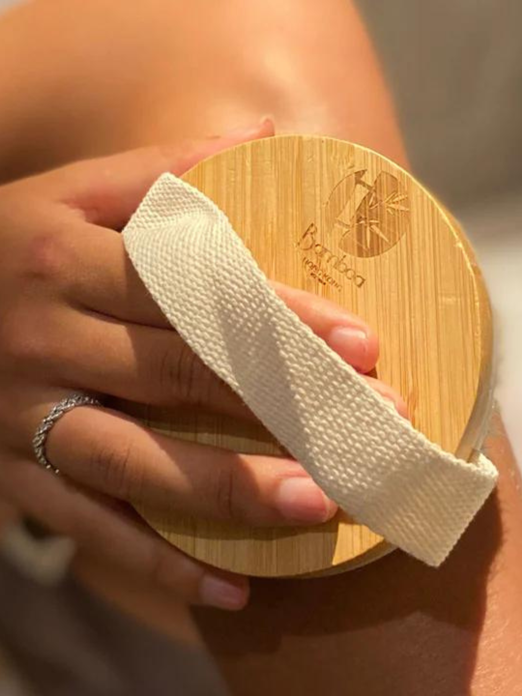 This bamboo dry brush is perfect for giving yourself an at-home massage and can help exfoliate + firm your skin!