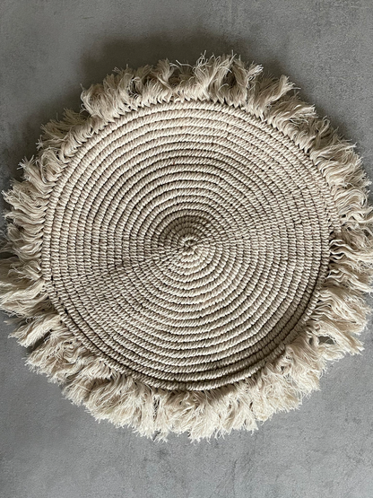 macrame round placemat made in India sustainable eco-friendly bohemian tableware