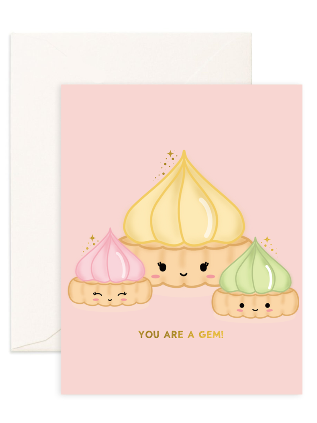 Hong Kong greeting card printed on recycled paper shop eco-friendly gift greeting card for friends really cute design for foodies meringue tarts dessert lover