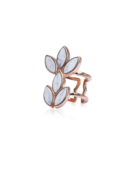 Inspired by the floral mosaics found in India you will feel feminine and confident in this cocktail ring. An everyday piece or for a night out, pair it with our Magnesite Rose Gold Earrings or/and Necklace. Ethical jewelry handcrafted in Australia sustainable fashion