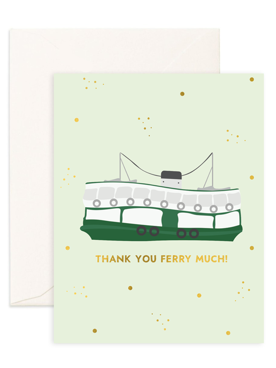 Eco-friendly greeting card printed on recycled paper cute food-inspired design shop sustainable ethical brands women-owned brands kind on the planet Hong Kong iconic Star Ferry