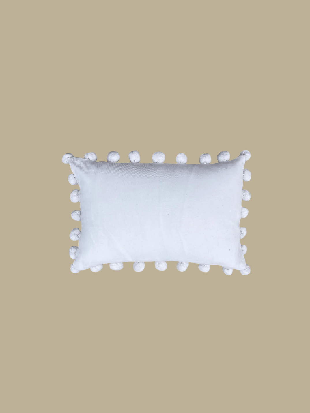 Devon slub cotton pom pom lumbar cushion shop eco-friendly ethical bohemian home goods sustainable brands Casa Luna
