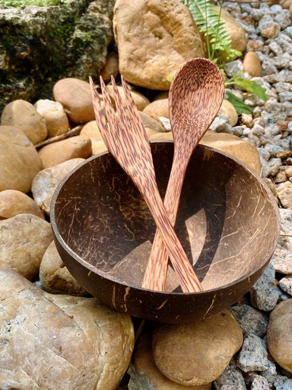 coconut wooden cutlery set zero waste essentials for low waste living handmade in Vietnam
