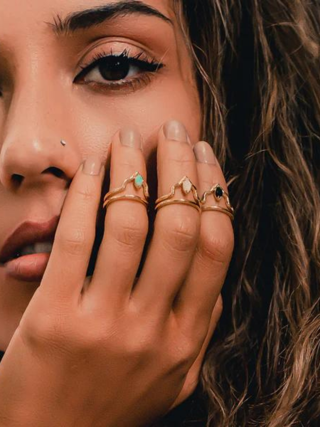 With an adjustable band you can explore many different ways to wear our Obsidian semi precious stone ring made with 18 Karat vermeil gold. It’ll be sure to impress and we can’t wait for you to try it on! Shop now.
