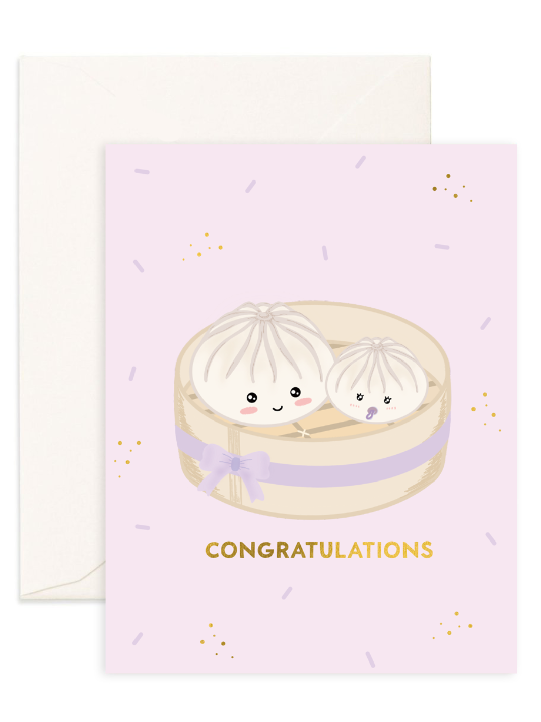 Cute greeting card for new moms, baby showers, or the birth of a new child! Printed on recycled paper and made ethically. Hong Kong-inspired. Shop sustainable eco-friendly gift.