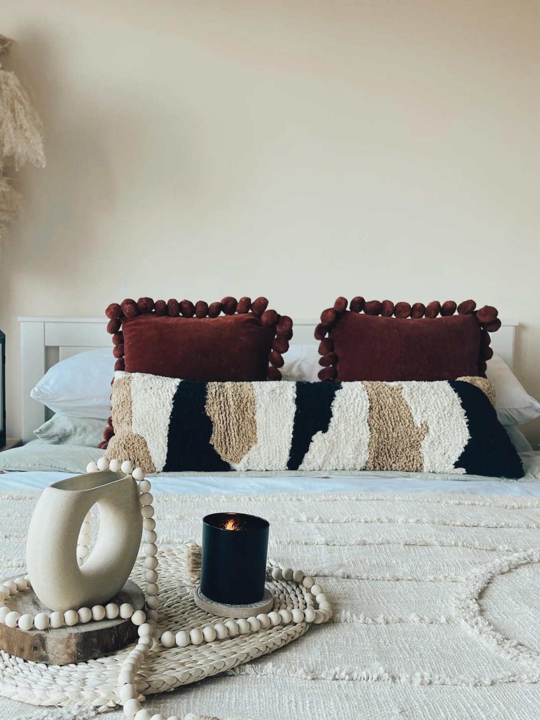 bohemian sustainable eco-friendly home decor made in India 100% cotton slub pillow Casa Luna 