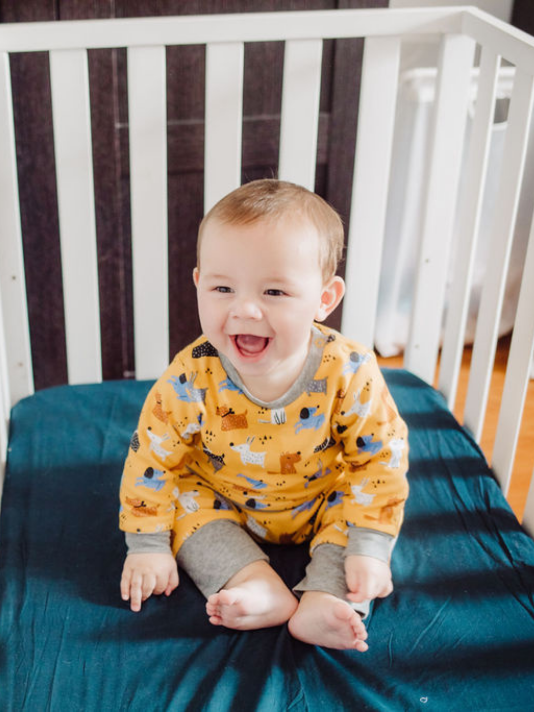 This happy little reversible playtime jumper and matching pants and bib set will put a smile on your face and brighten the day for any baby. Whether you're a dog or cat person, there is one for everyone!