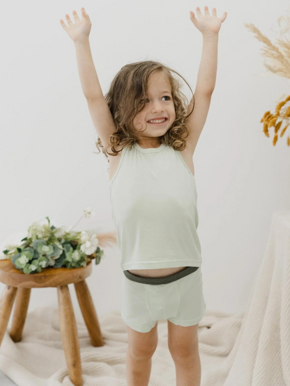 Boxer Briefs for Kids Trendy Sustainable fashion Just Peachy Boxer Briefs are super soft and gentle on your little ones' skin. Designed with a snug fit for play, movement and a comfy night's rest. Made with Lenzing® TENCEL™ Micro Modal Fibers interwoven with Eco Soft Technology exclusively for Just Peachy. 