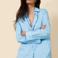 The Avery Button Down Blue Parallel 51 blue nice shirt top for women sustainable fashion eco-friendly 100% organic cotton
