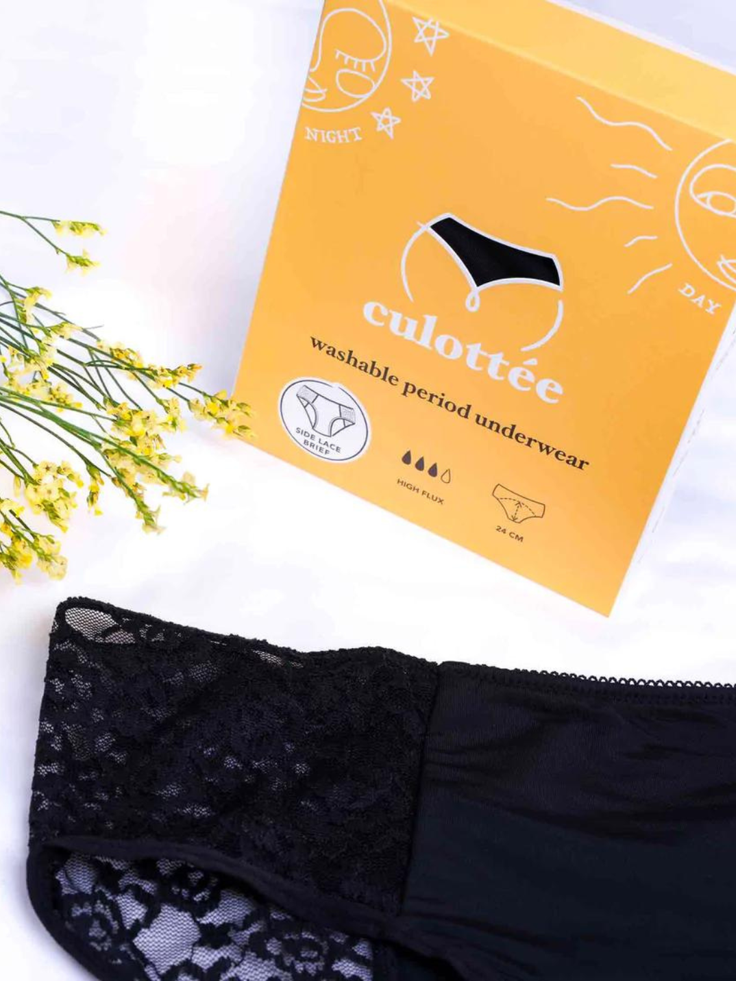 Emma period brief lacy pretty intimates for women sustainable eco-friendly zero waste reusable period underwear
