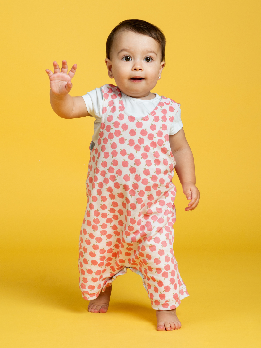 100% certified organic cotton romper and bib set apples and unicorns Cotton Pigs eco-friendly children's and baby clothing