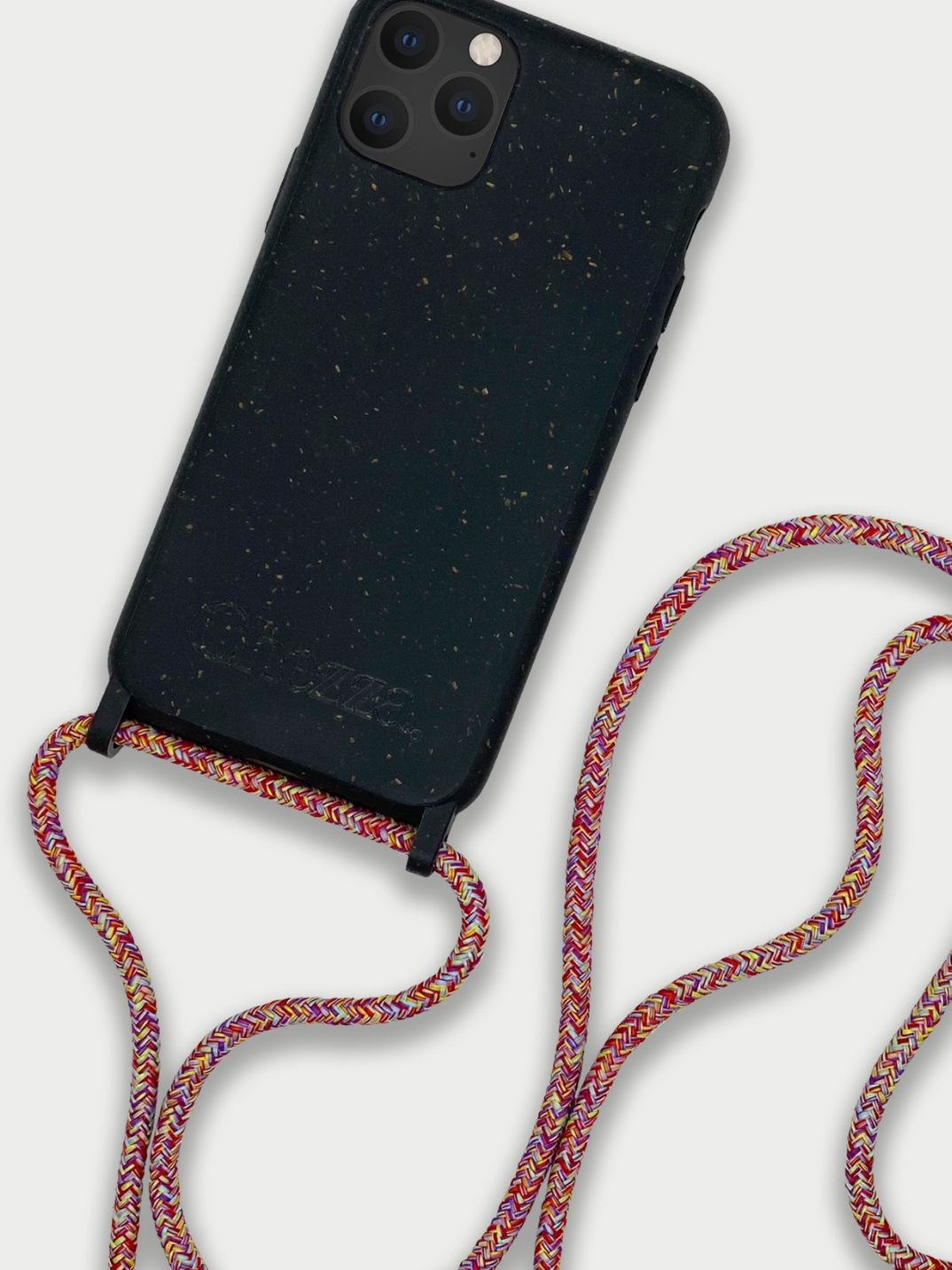 Sustainable Crossbody Phone Case / Granite Black & Multicolor