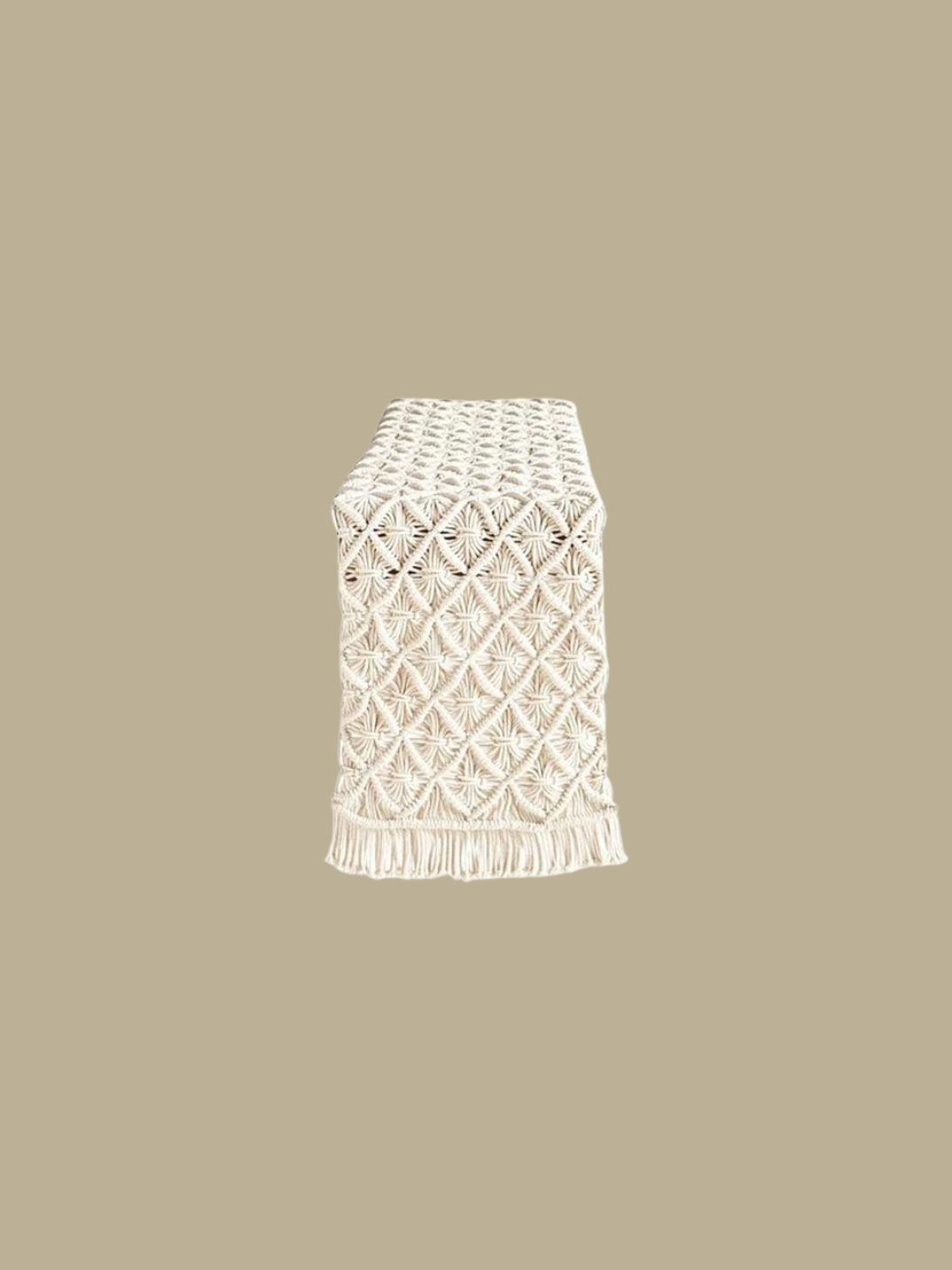 checkered pattern macrame table runner made in India eco-friendly tableware made in India shop sustainable