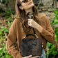 Ril Creed Tibby horsetail crossbody bag ethically made from upcycled scrap leather ethical fashion brand based in Hong Kong