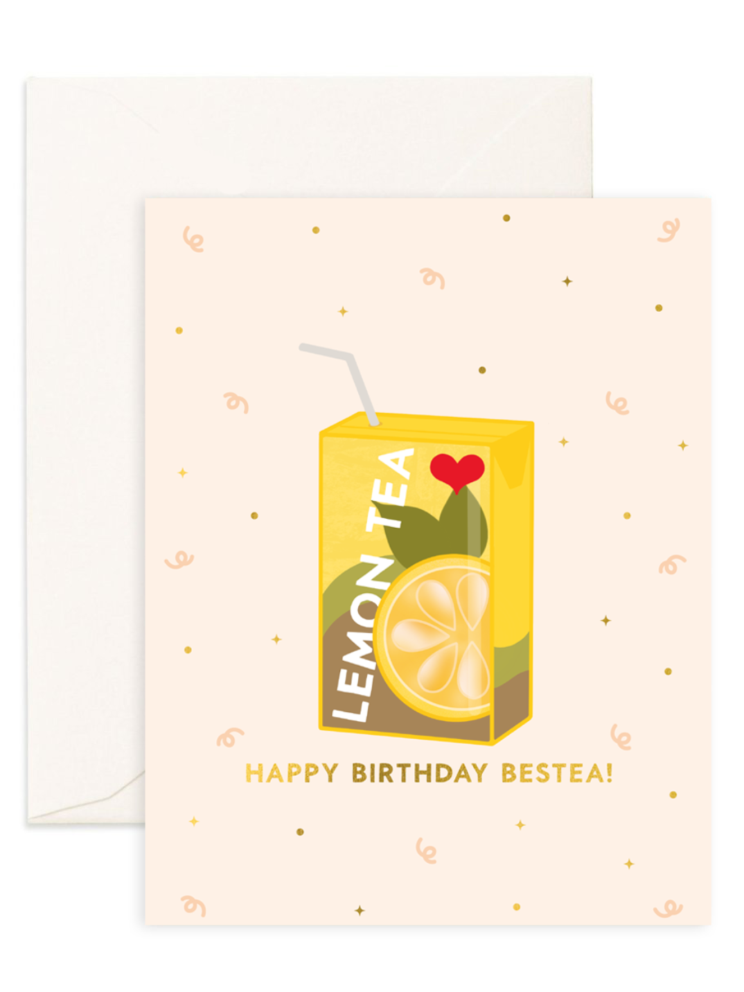 Hong Kong greeting card printed on recycled paper shop eco-friendly gift greeting card for friends really cute design for foodies lemon tea birthday card