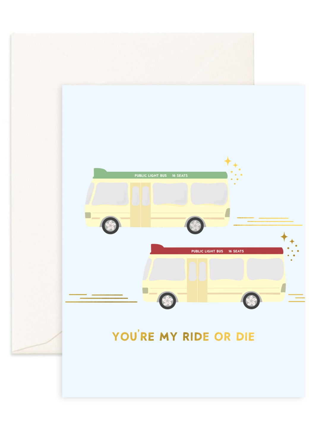 Eco-friendly greeting card printed on recycled paper cute food-inspired design shop sustainable ethical brands women-owned brands kind on the planet Hong Kong minibus