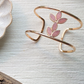 Rose Gold Vermeil our floral escape bracelet is inlaid with hand cut pink opal. Inspired by nature and floral mosaics, you'll fall in love with this pink semi precious stone and rose gold combination. ethical handcrafted jewelry sustainable brand