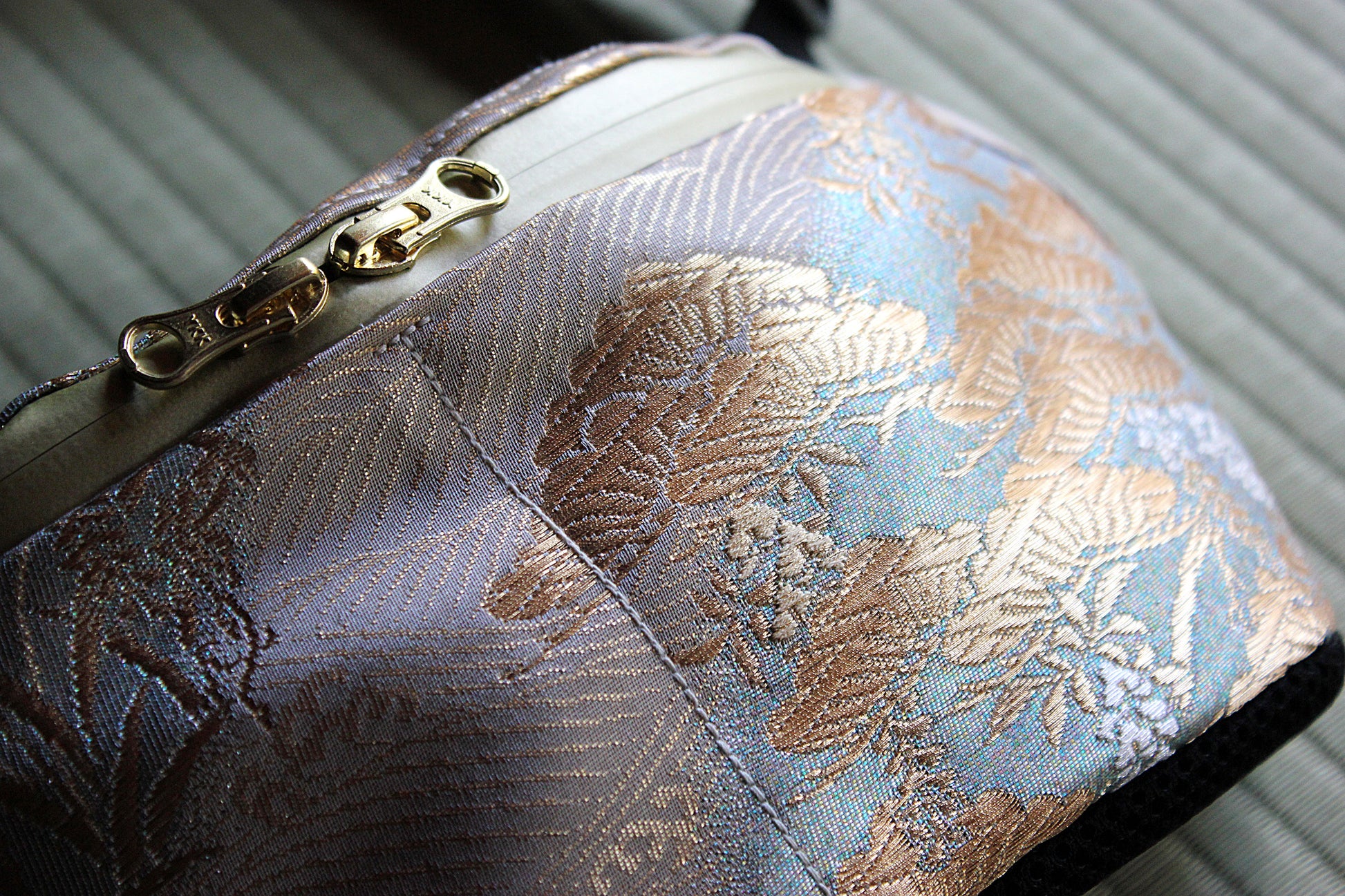 Wisteria & Pearl River bum bag made sustainably handcrafted in Japan from antique kimonos