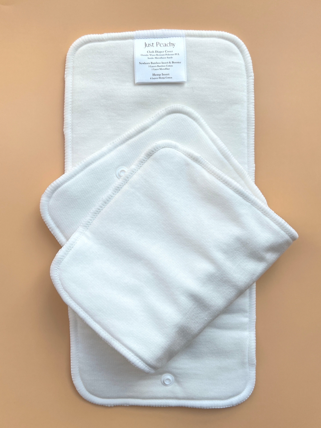 Bamboo Cotton Newborn Booster Baby Cloth Diaper Inserts / 2-Pack