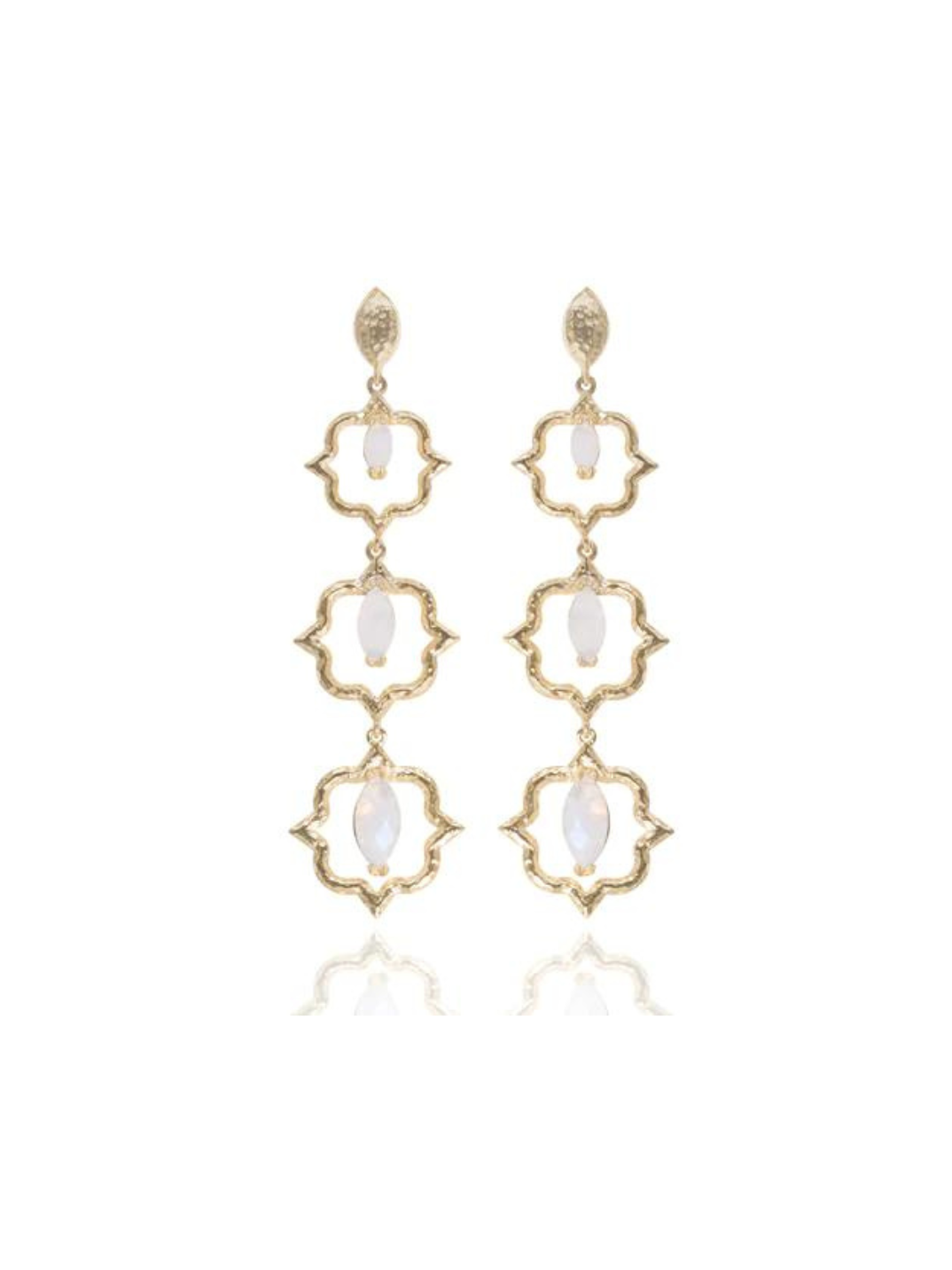 The exquisite combination of moonstone and vermeil gold will make it hard for you to take them off!  Ethical handcrafted sustainable jewelry made with semi-precious stones