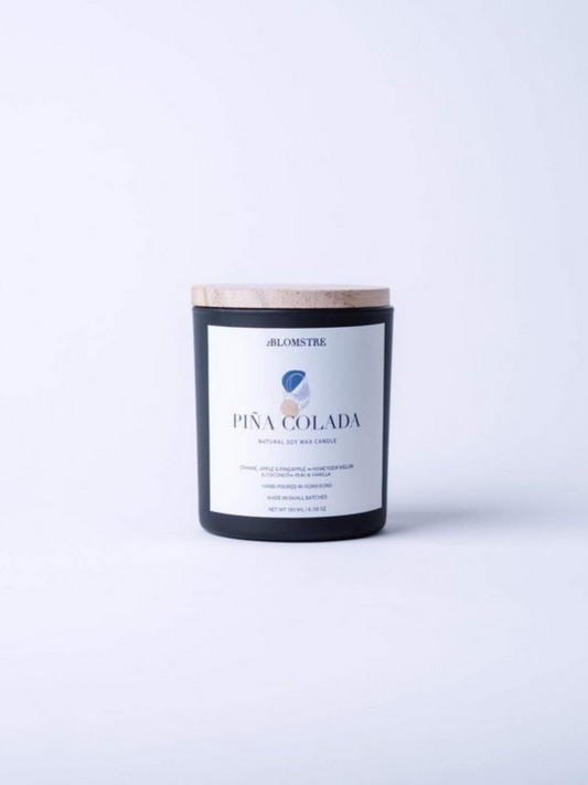 pina colada 100% natural soy wax candle handcrafted in Hong Kong made with 100% essential oils all natural eco-friendly home goods