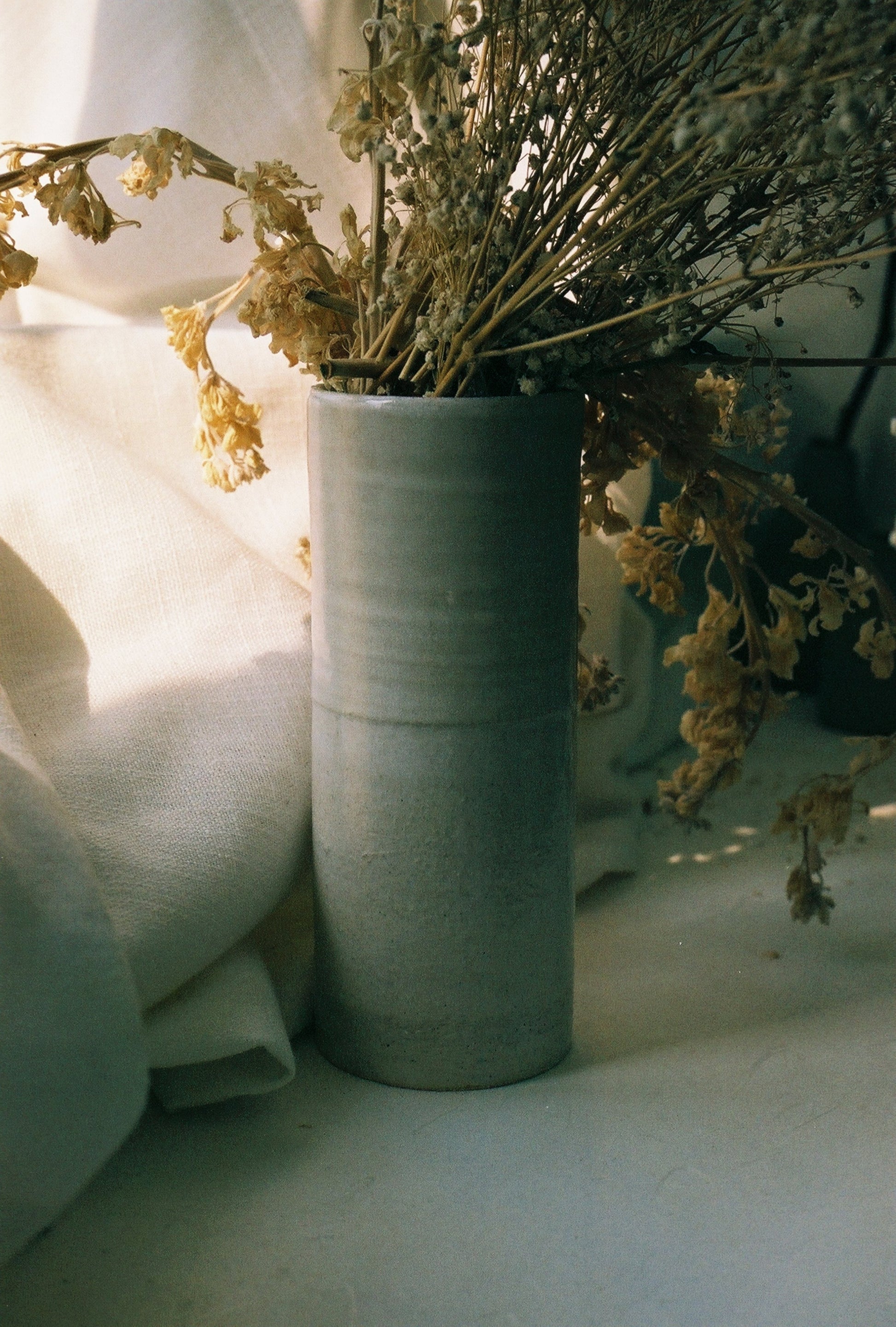 ceramic white vase handmade in Hong Kong natural eco-friendly