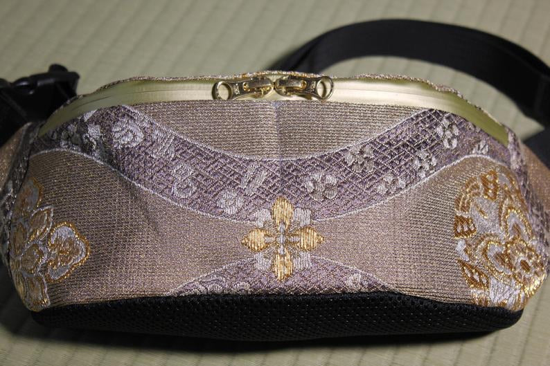 Japanese Kimono Bum Bag / Iridescent Silver