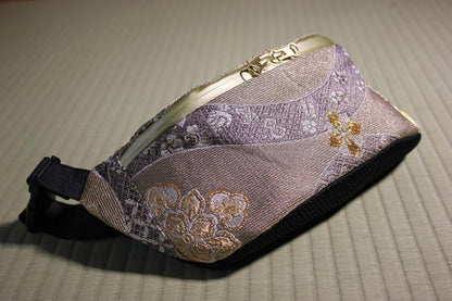 Japanese Kimono Bum Bag / Iridescent Silver
